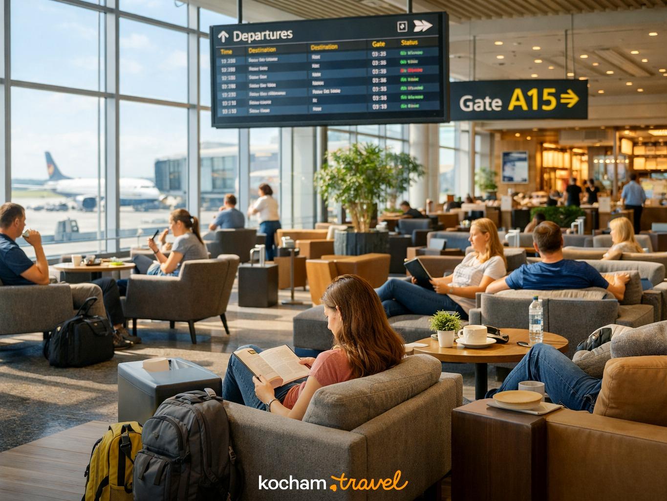 Krok 5: Strefa odlotów – czas relaksu i oczekiwania na lot w poradnik