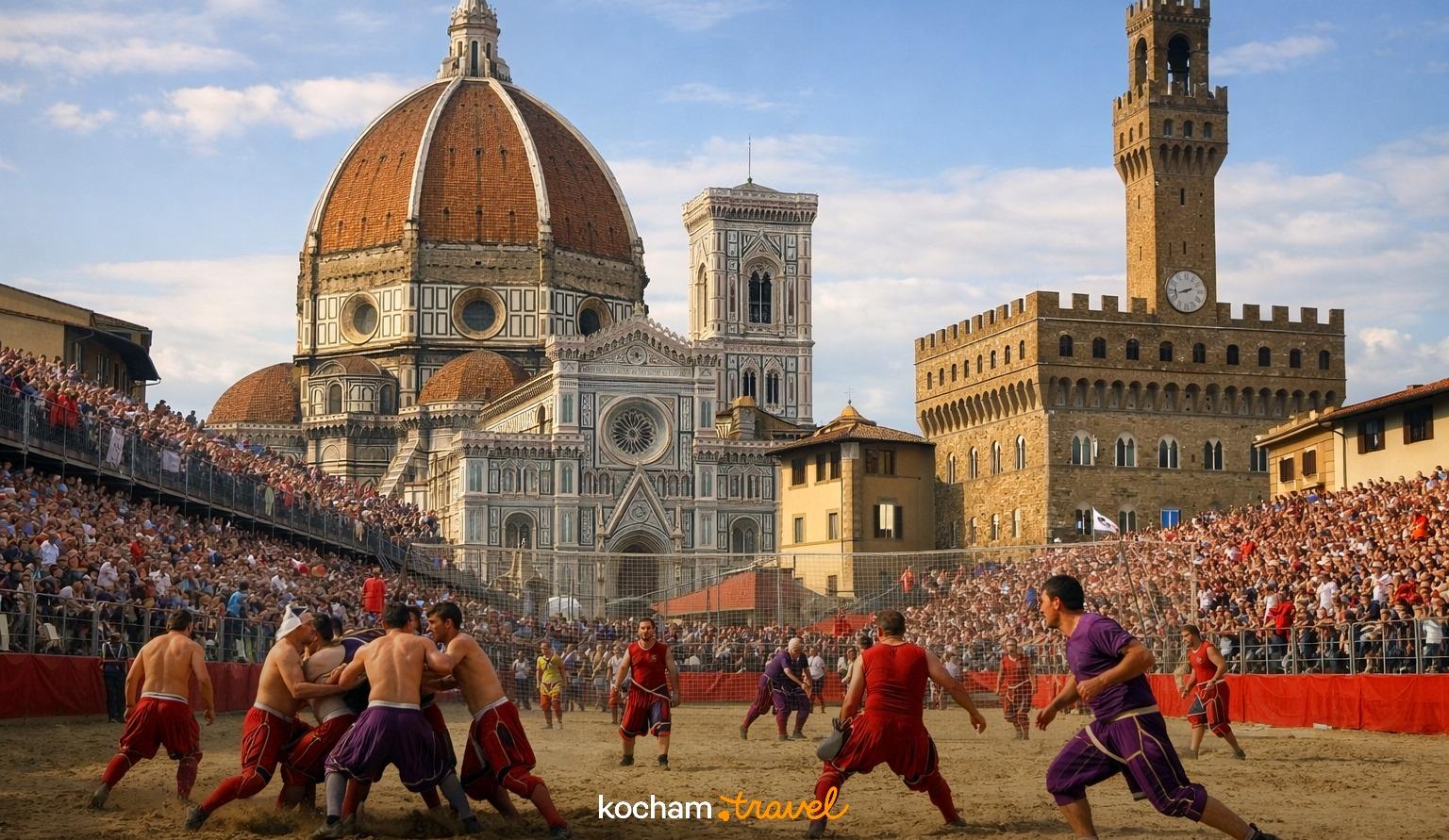 Ilustracja do tematu: Włochy. Jak zaplanować wyjazd na historyczny mecz Calcio Storico we Florencji? Bilety, terminy i porady na 2027.