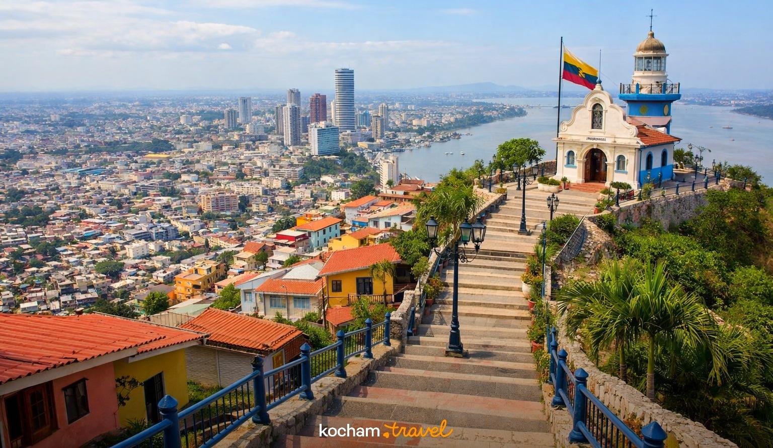 Ilustracja do tematu: Ekwador. Wejdź po 444 schodach na wzgórze Santa Ana i zobacz najpiękniejszą panoramę Guayaquil.