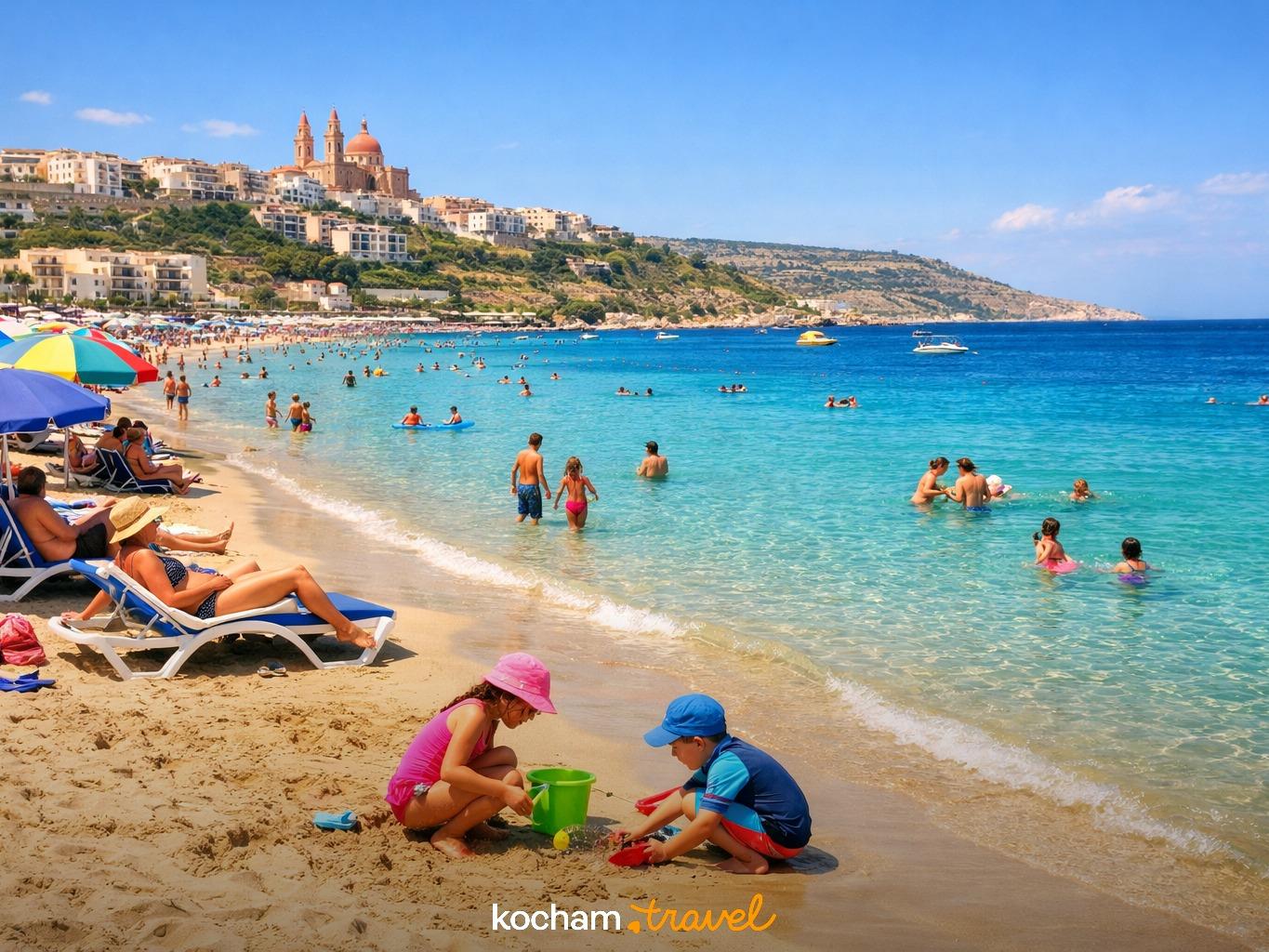 Top 3 piaszczyste plaże na Malcie idealne dla dzieci w Malta