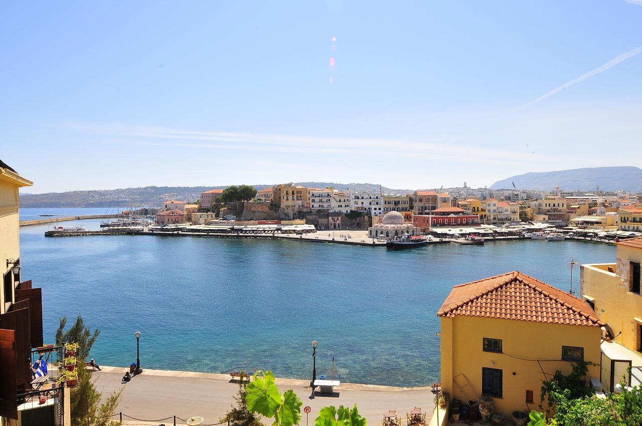 Widok na port w Chania