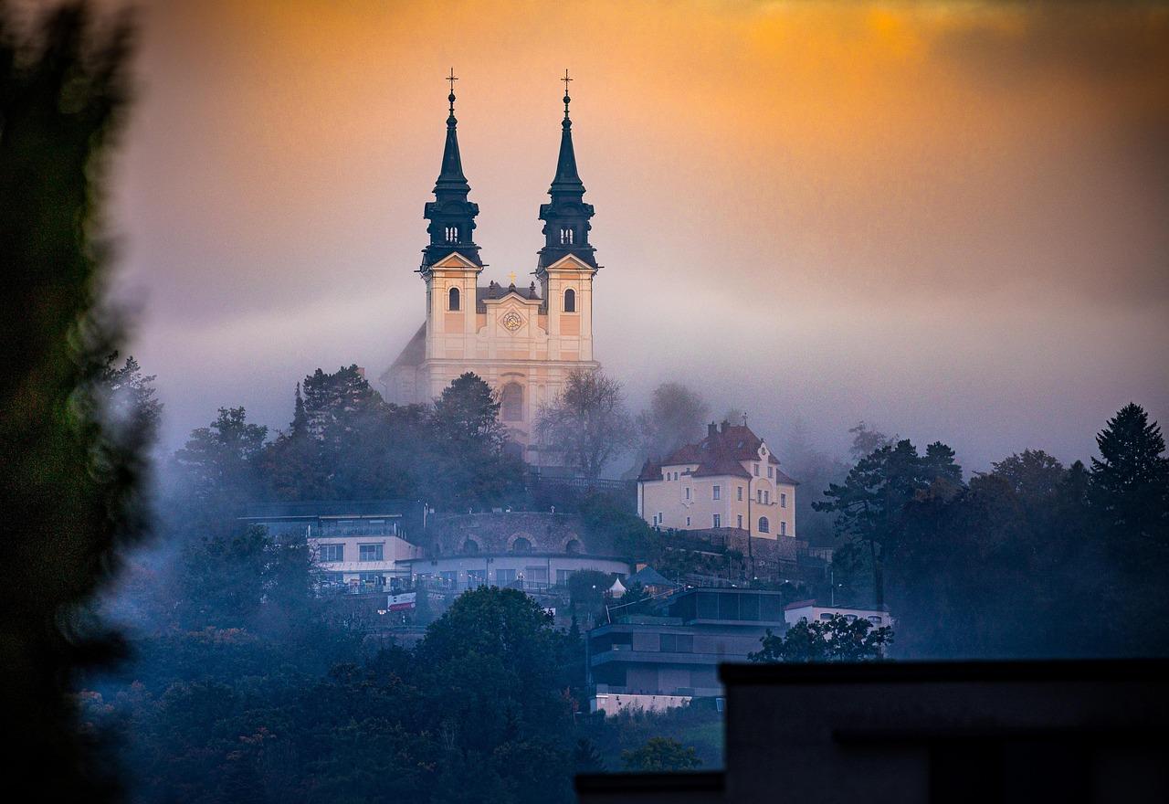 Widok z Pöstlingberg na Linz