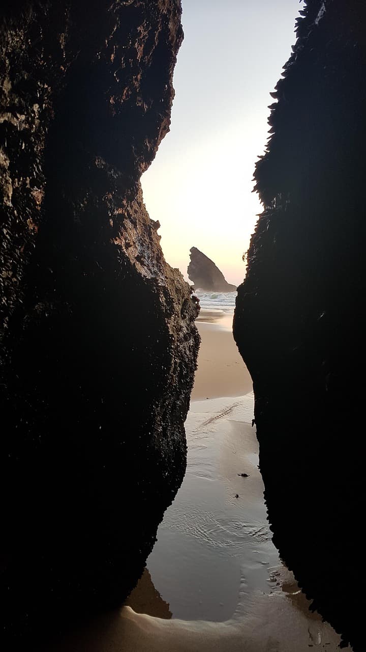 Zachód słońca na Praia da Oura