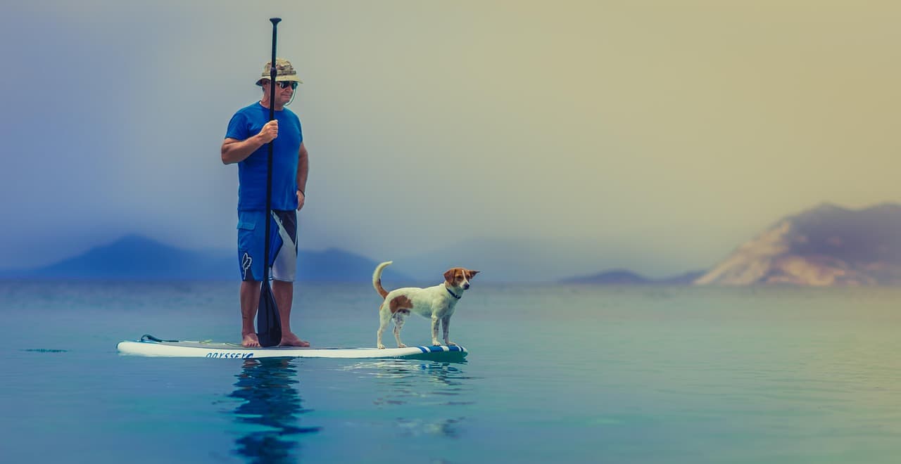 Osoba uprawiająca paddleboarding