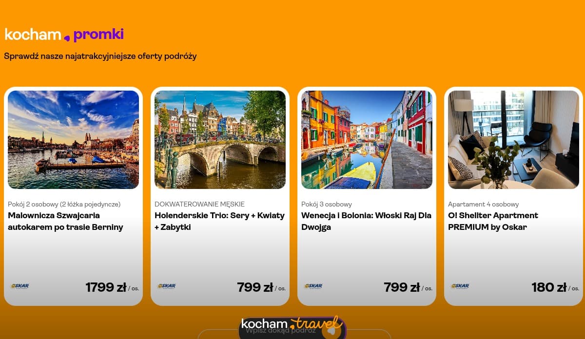 Najatrakcyjniejsze oferty podróży: Szwajcaria, Holandia, Włochy, apartamenty.
